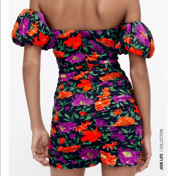 ZARA floral mini dress- BNWT - Picture 4 of 8